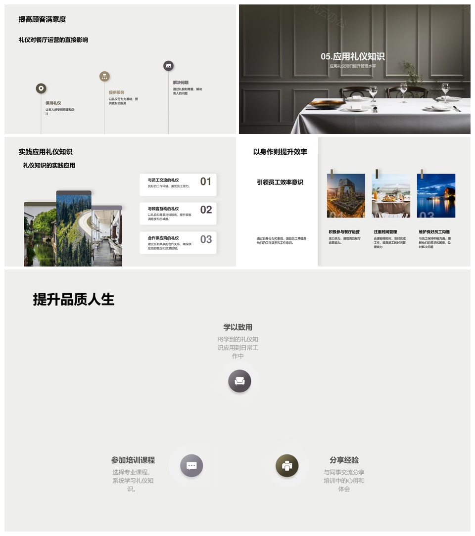 礼仪之道提升餐厅管理效率客户满意PPT模板