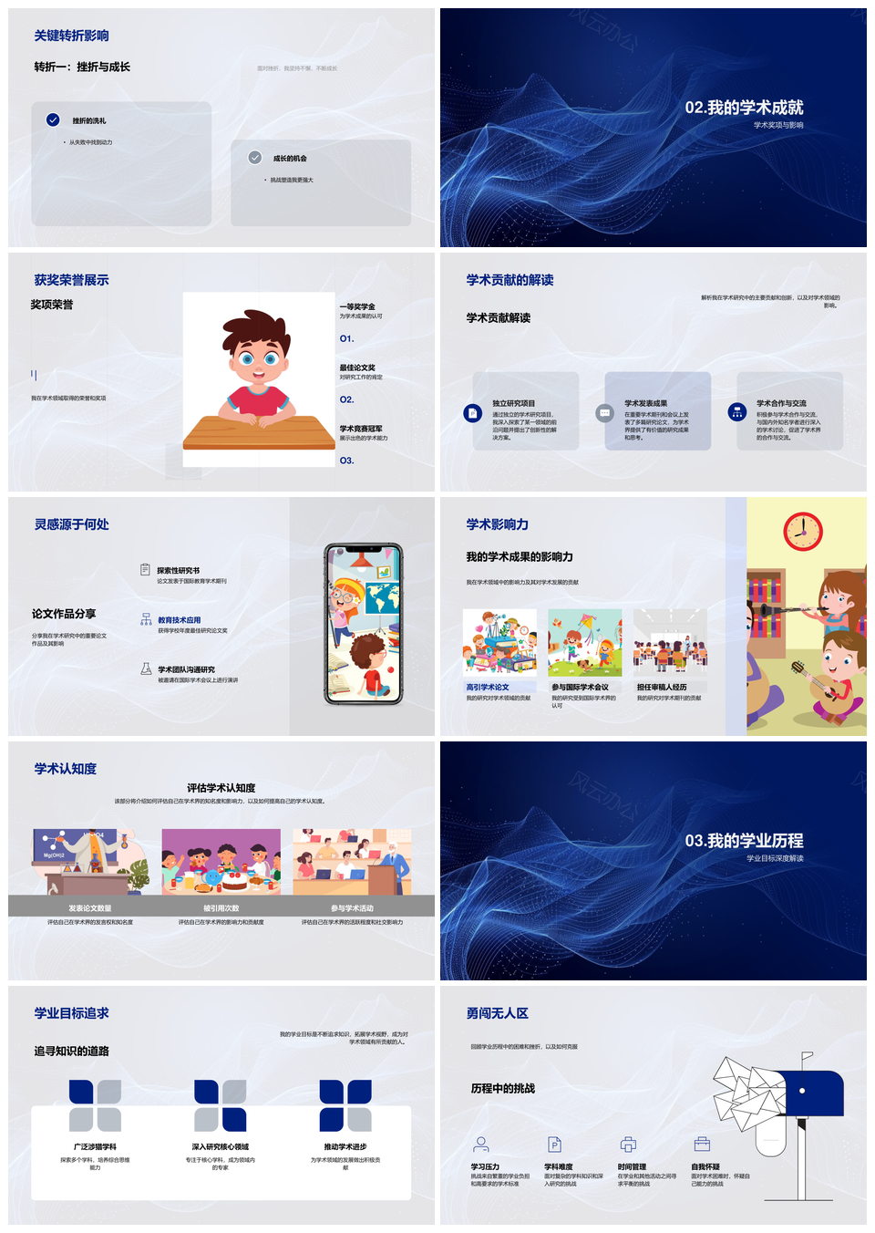 学术答辩成就研究论文回顾之路PPT模板