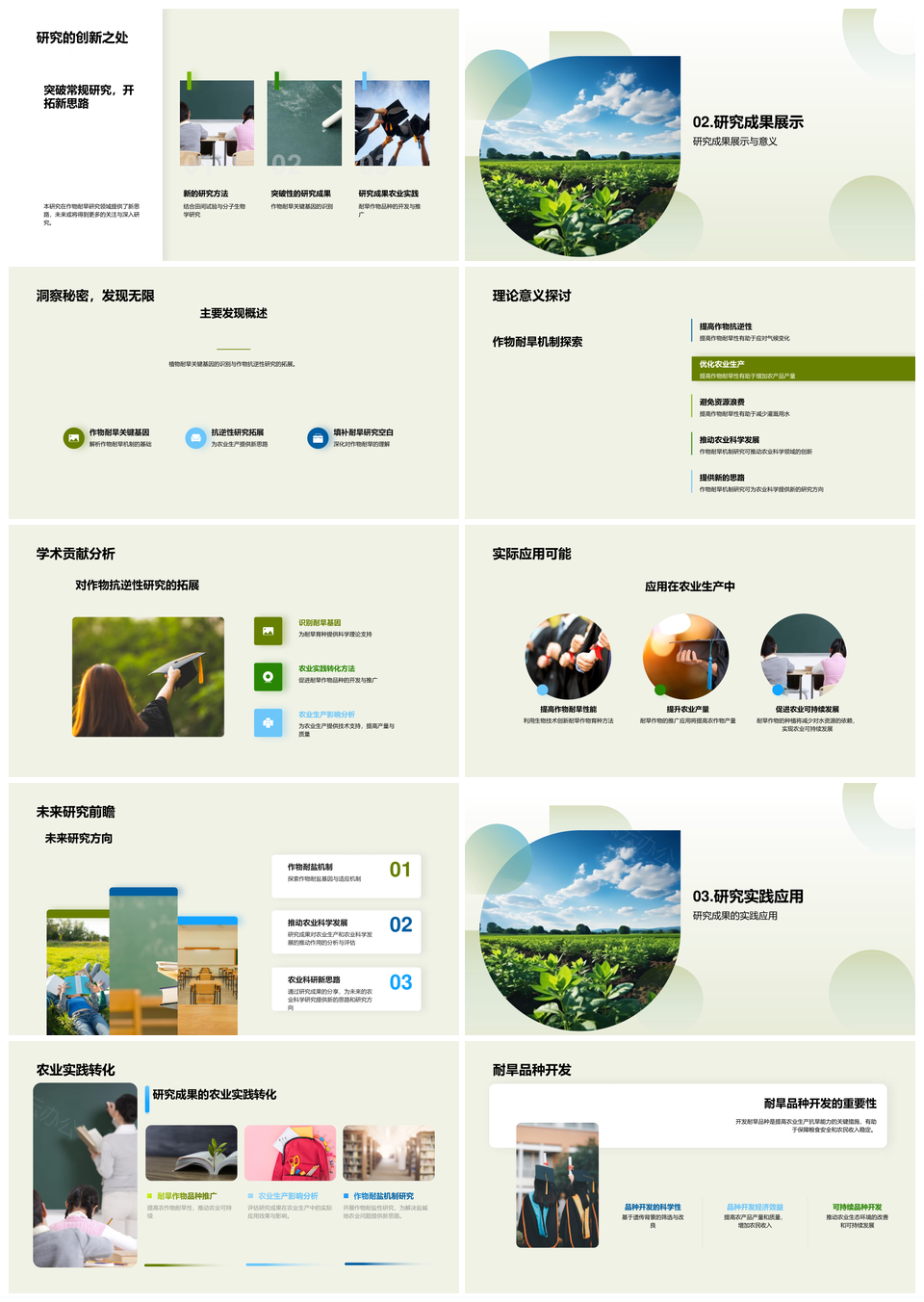 耐旱作物关键基因抗逆机制与农学研究PPT模板