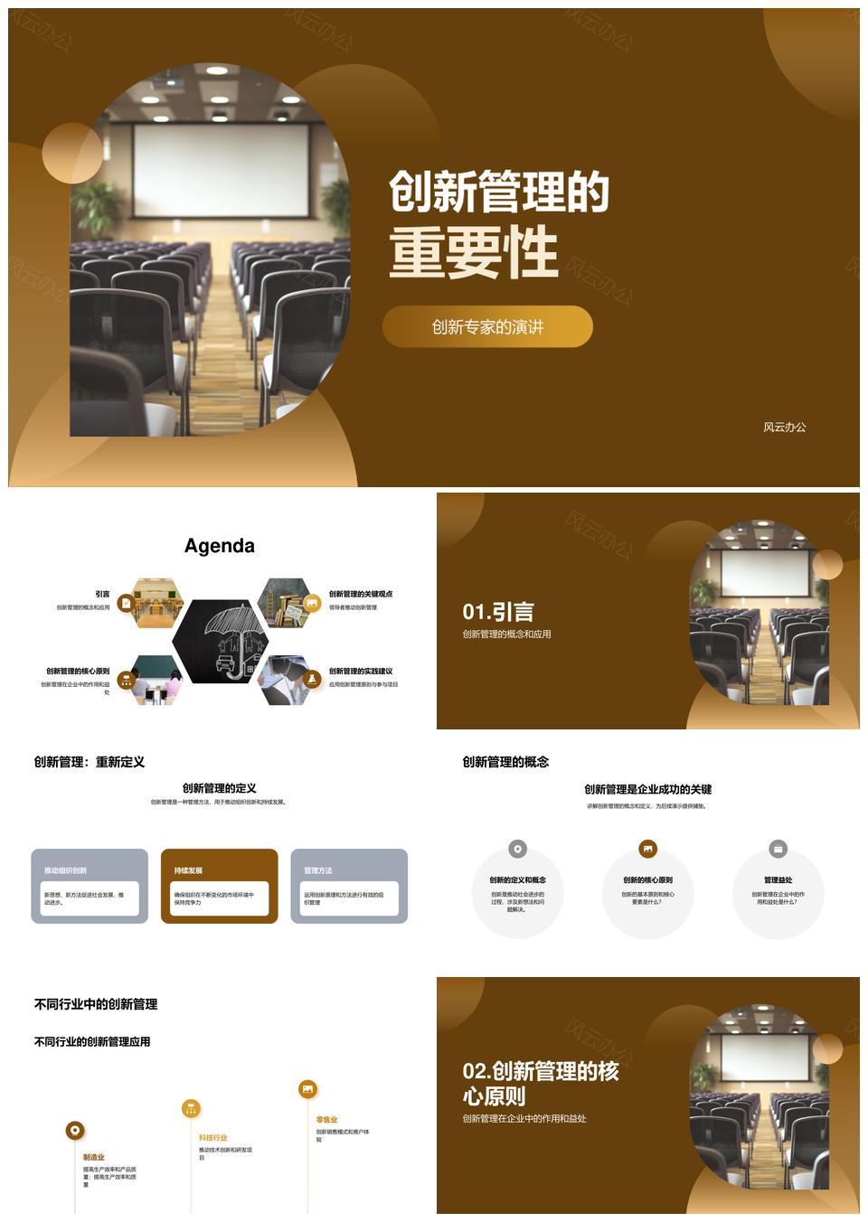 创新管理重要性专家演讲概念行业应用PPT模板