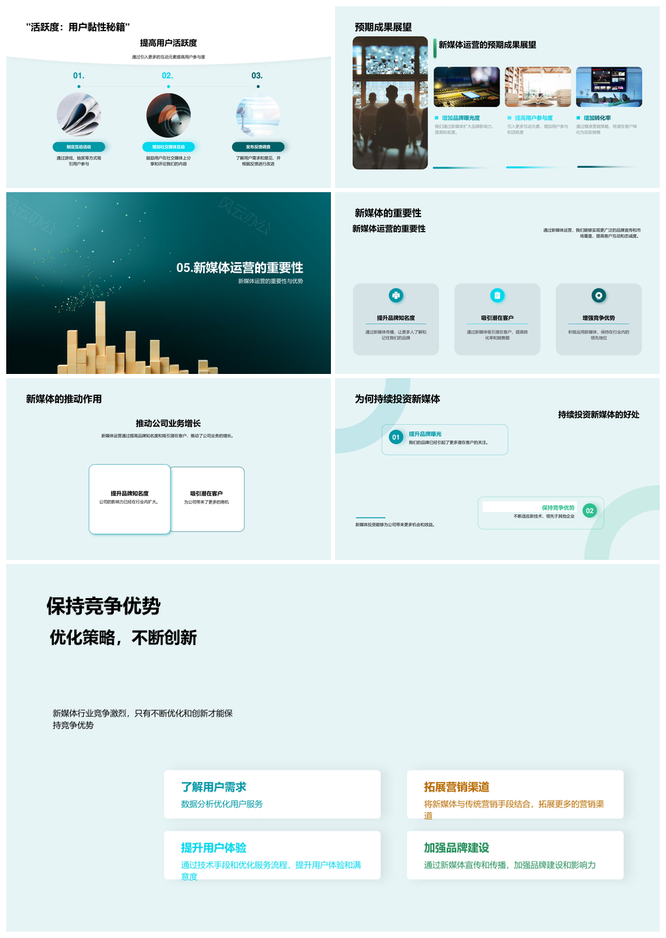 新媒体运营策略发展历程与全球趋势下用户消费行为及品牌服务PPT模板