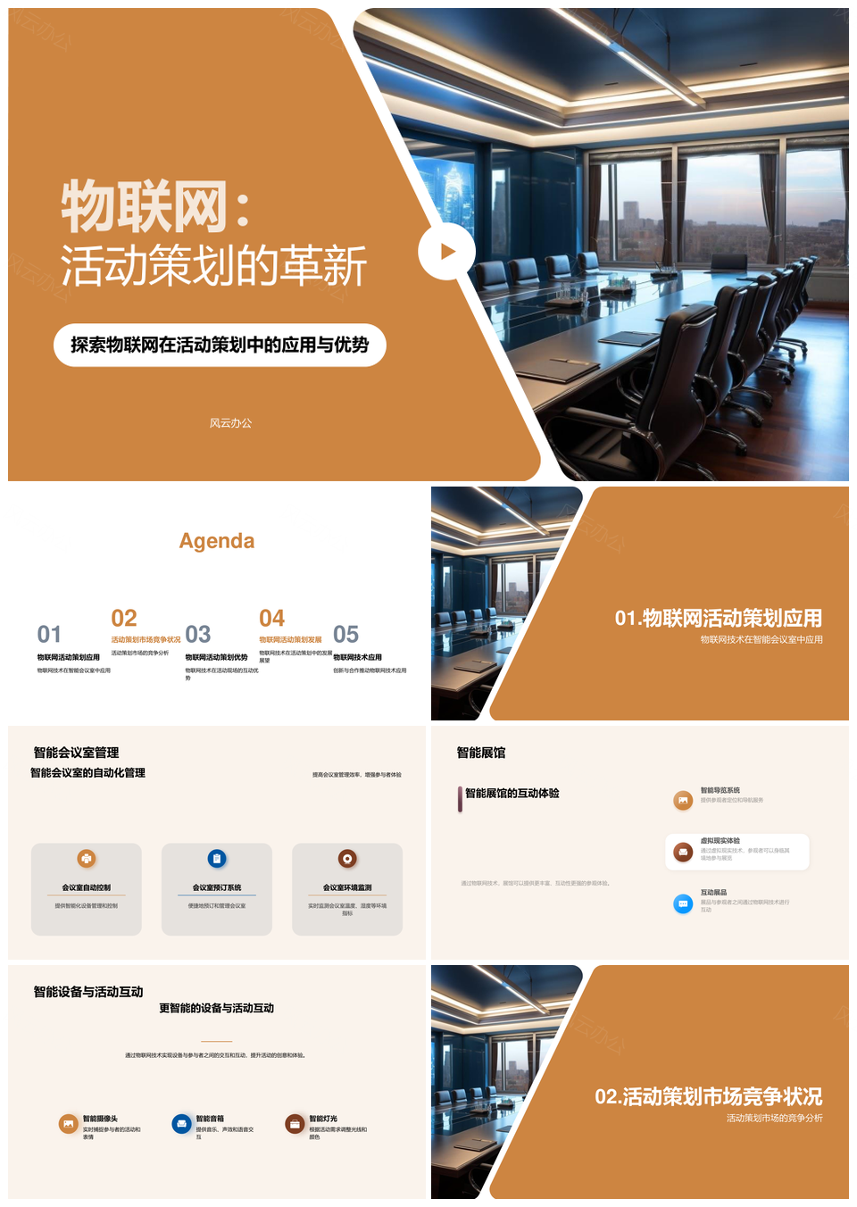 物联网技术革新活动策划智能会议室展馆PPT模板