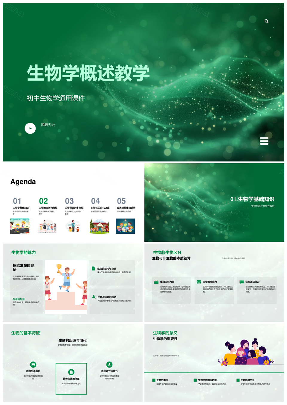 生物学进化遗传学生态系统多样性自然选择PPT模板