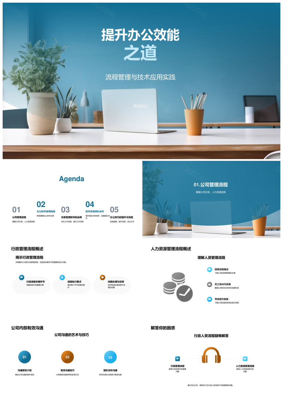 办公效能提升流程管理与技术培训实践PPT模板