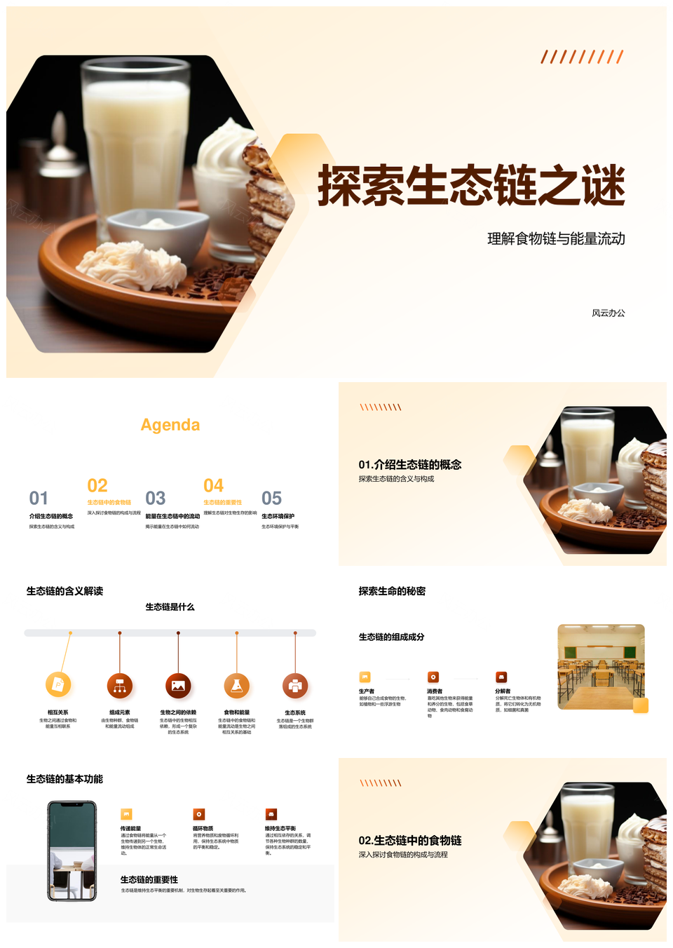 生态链食物链能量流动与平衡保护解析PPT模板