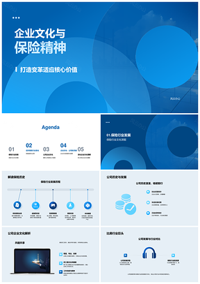企业文化尊重员工保险精神适应行业变革PPT模板