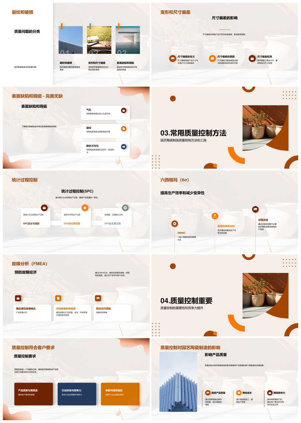 园艺陶瓷精益制造提升质量竞争力PPT模板