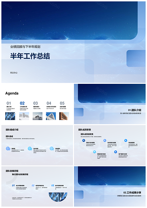 团队半年工作总结成果案例经验问题策略目标创新计划PPT模板