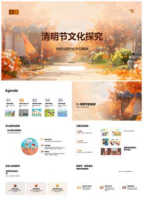 清明文化习俗扫墓家庭观念历史探究PPT模板