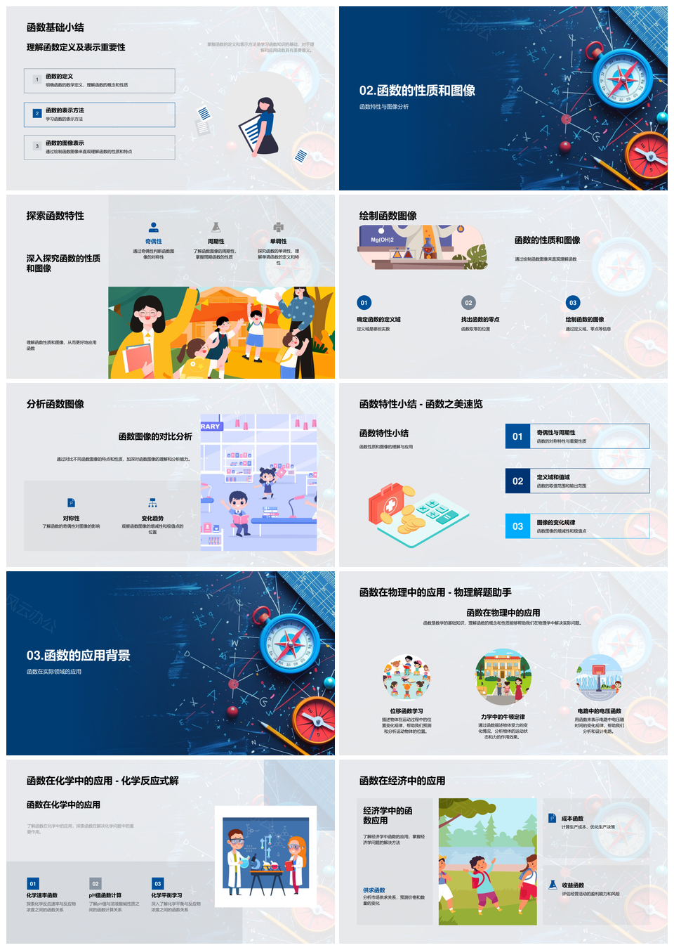 高中函数定义映射特性图像应用解析PPT模板