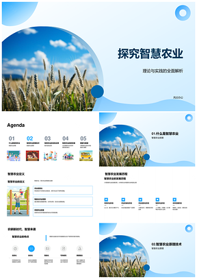 智慧农业定义特点及物联网技术小麦田应用探究PPT模板