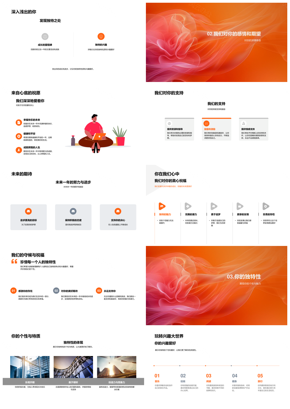 生日回顾展望成长热爱未来期望PPT模板