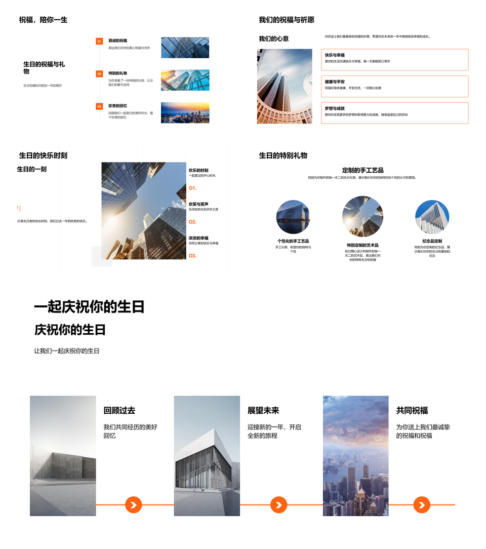 生日回顾展望成长热爱未来期望PPT模板