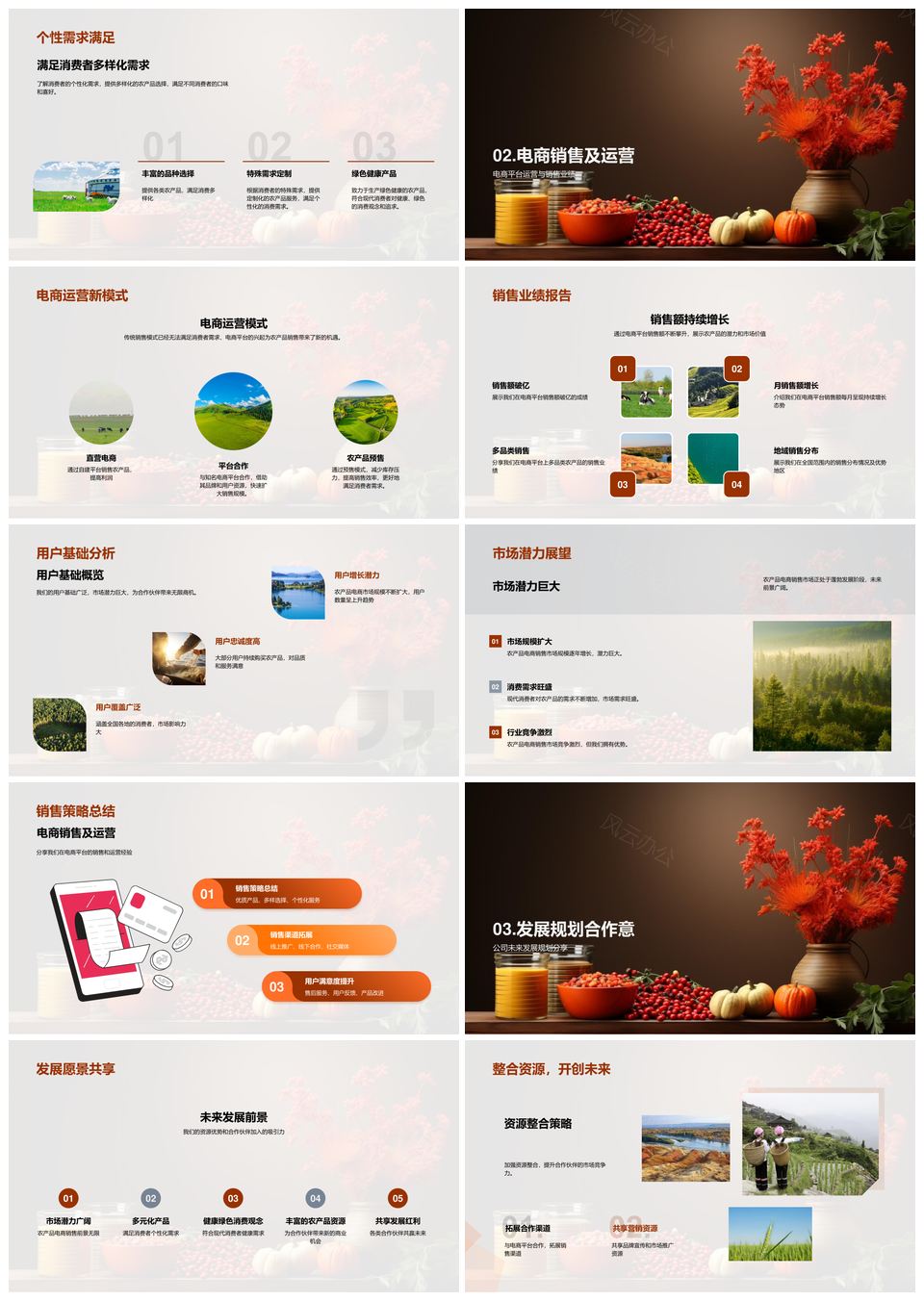 农产品电商绿色健康共享合作热销拓市场潜力PPT模板