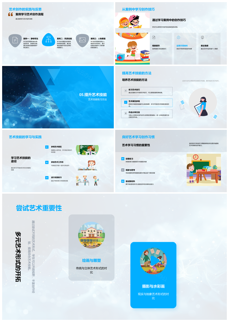 初中艺术基础技能与创作流程教学PPT模板