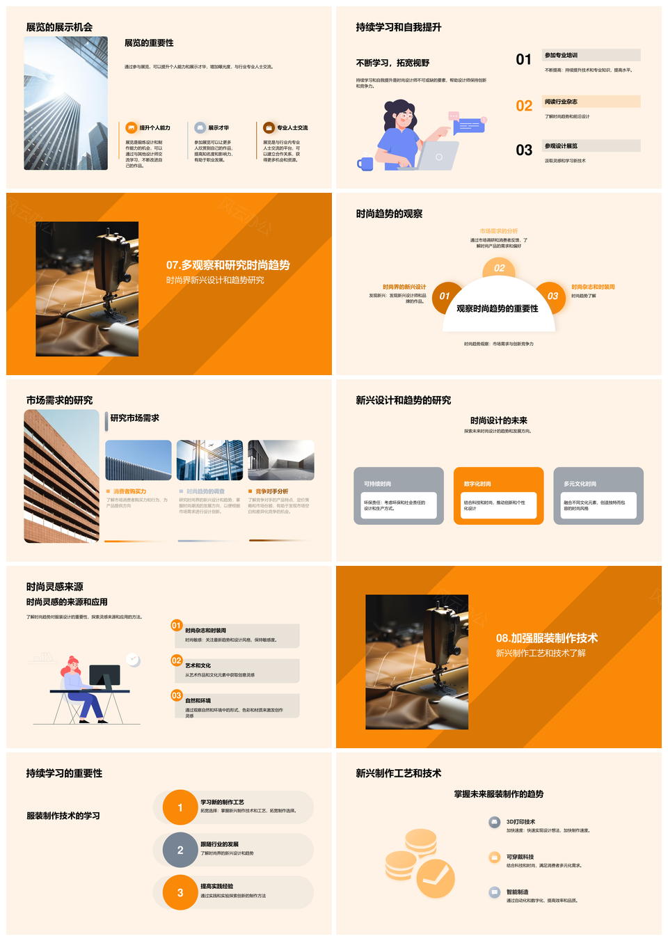 时尚设计师解析服装设计制作流程步骤趋势PPT模板