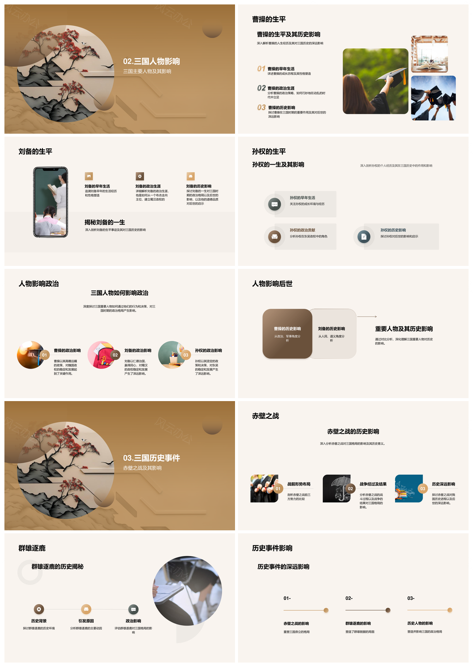 东汉末年群雄割据曹魏蜀汉东吴鼎立析PPT模板