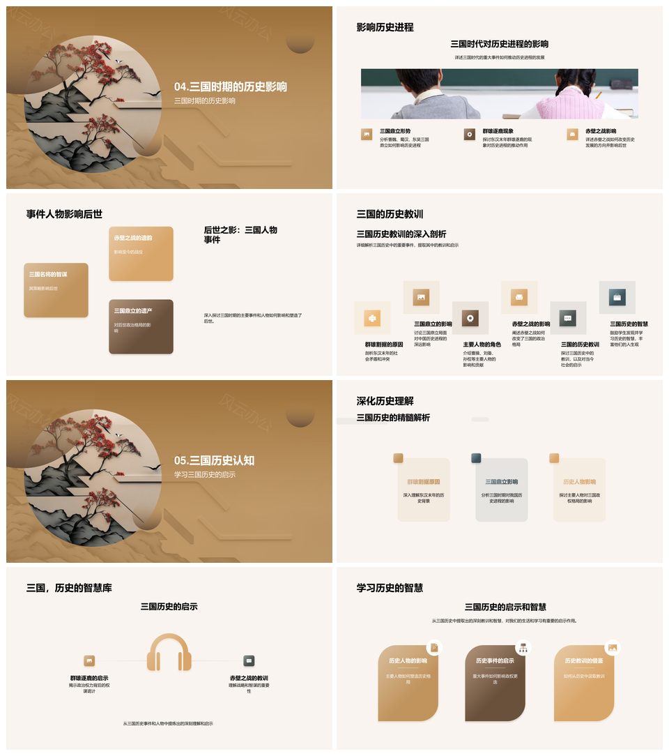 东汉末年群雄割据曹魏蜀汉东吴鼎立析PPT模板