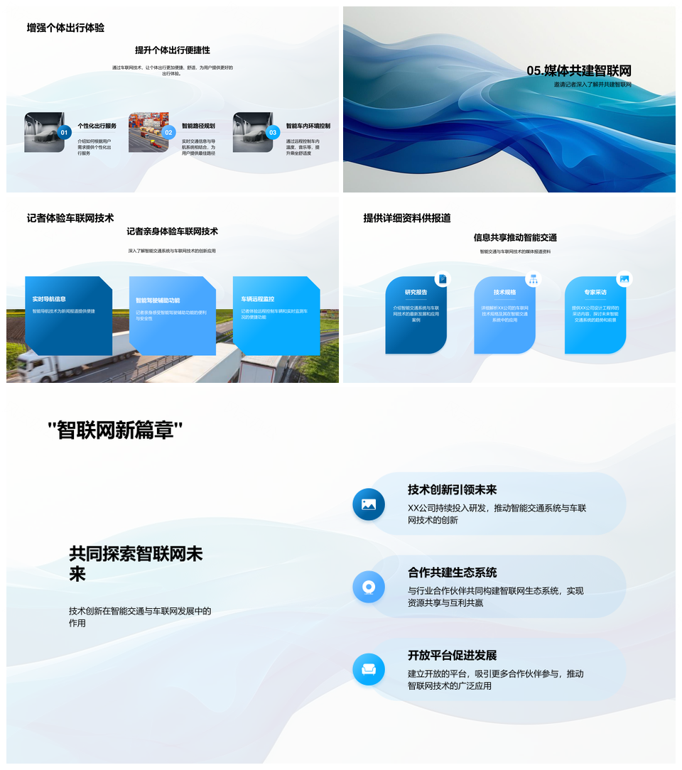 XX公司车联网智能交通生态技术发布会PPT模板