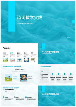 诗词教学融史创新多元大纲多媒体实践PPT模板