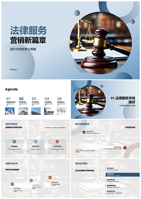 法律服务营销策略趋势客户需求法槌竞争力PPT模板