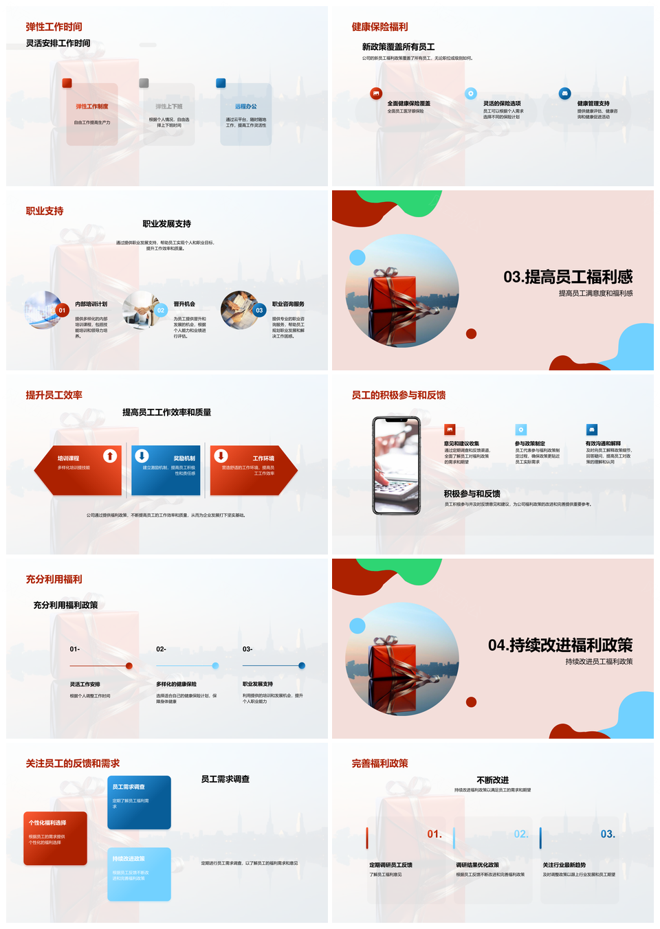 公司员工福利新政策目标意义弹性健康职业发展PPT模板