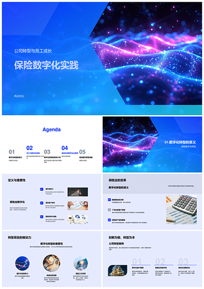 保险业数字化转型驱动公司员工技能效率创新PPT模板