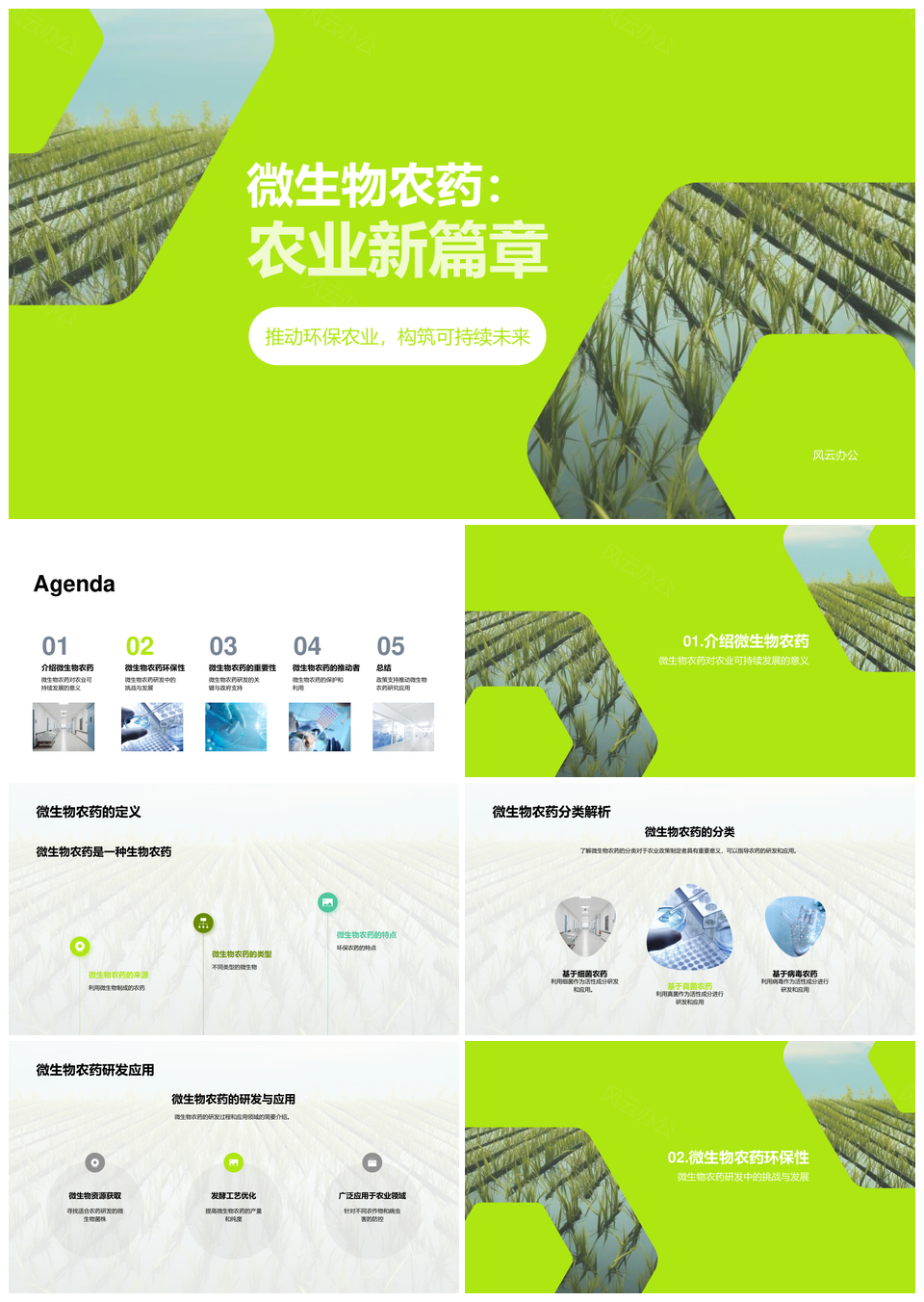 微生物农药研发助力农业环保可持续发展PPT模板
