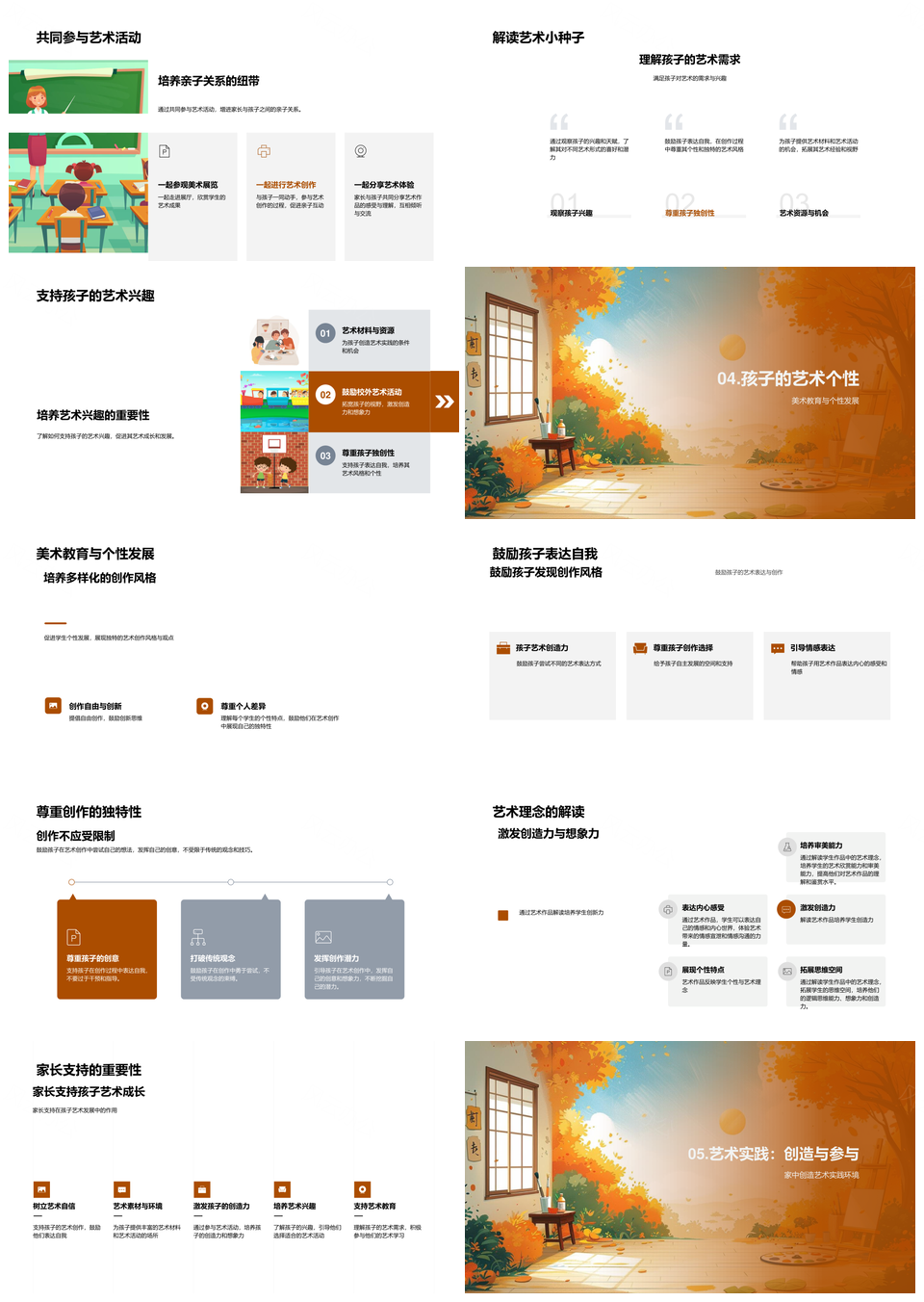 初中美术教改创新力家校协同作品展艺培创绘技巧PPT模板