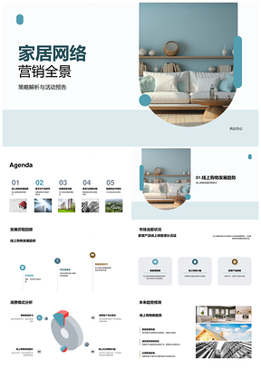家居网络营销线上购物需求产品优惠售后质控活动PPT模板