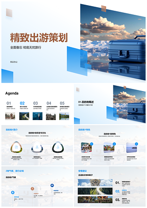 精致出游策划目的地XYZ交通日期行李全面备忘PPT模板