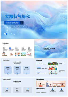 大寒节气历史文化习俗气候象征探究PPT模板