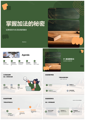 加法交换结合律小学运算生活实践PPT模板