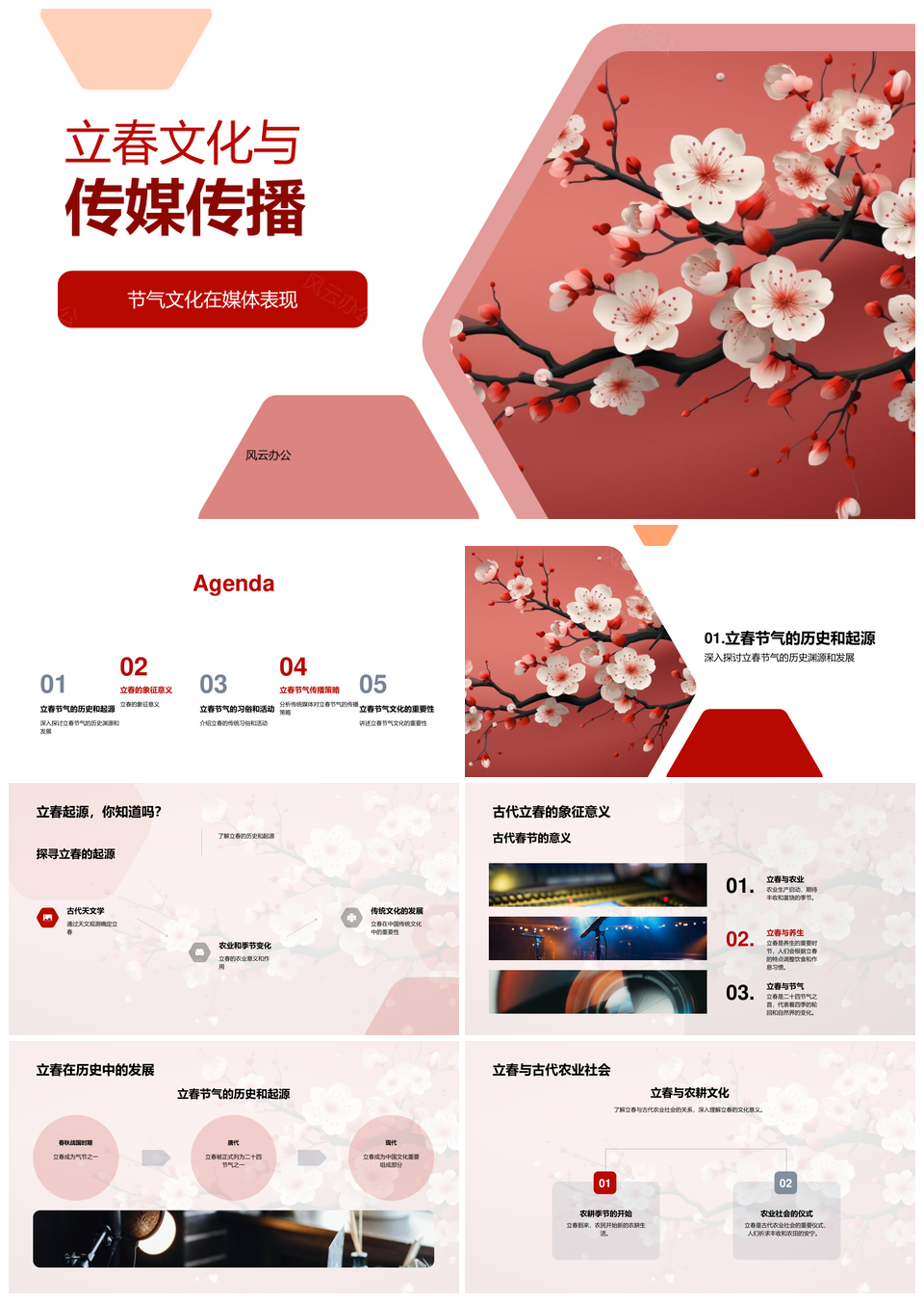 立春传统文化媒体传播与农耕复苏PPT模板