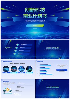 创新科技IT商业计划书解决方案盈利持续发展PPT模板
