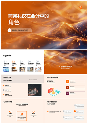 2025商务礼仪会计专业形象客户信任沟通技巧服务流程时间管理PPT模板