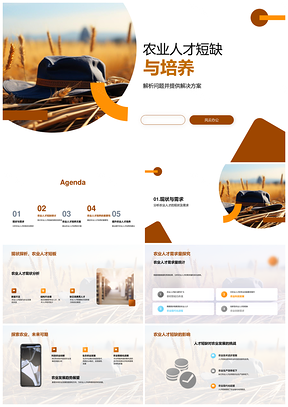 农业人才短缺培养创新实践发展PPT模板