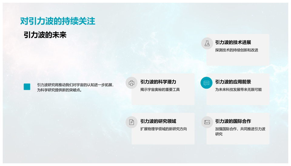 引力波LIGO探测宇宙起源理论进展PPT模板