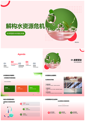 可持续未来水资源管理挑战与保护设计PPT模板