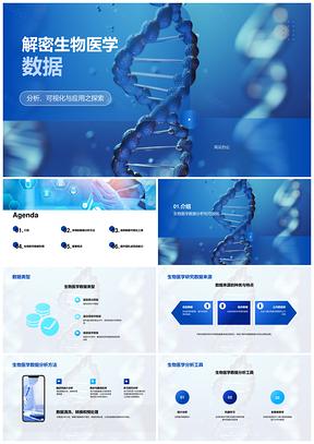 生物医学数据解析与可视化预处理PPT模板