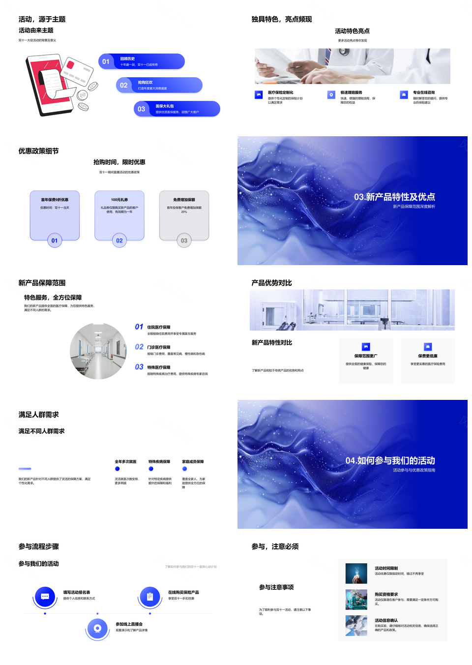 医疗保健医保新品双十一特惠营销策划解析PPT模板