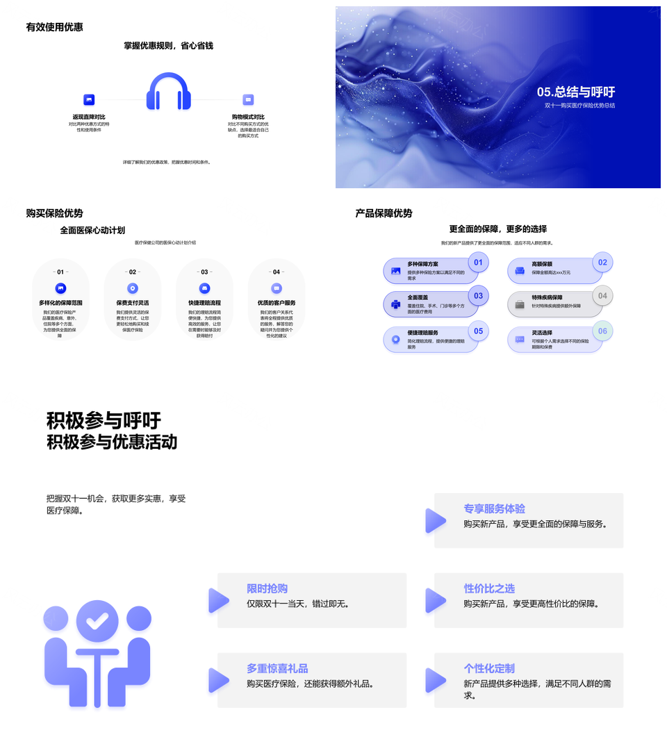 医疗保健医保新品双十一特惠营销策划解析PPT模板