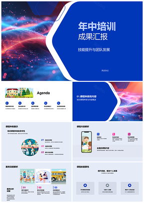 年中培训成果技能提升团队发展案例经验汇报PPT模板