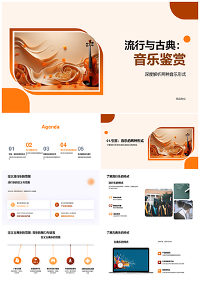 2025流行古典音乐形式旋律节奏情感鉴赏PPT模板