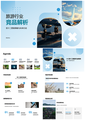 旅游竞品双十二策略市场消费产品营销分析PPT模板
