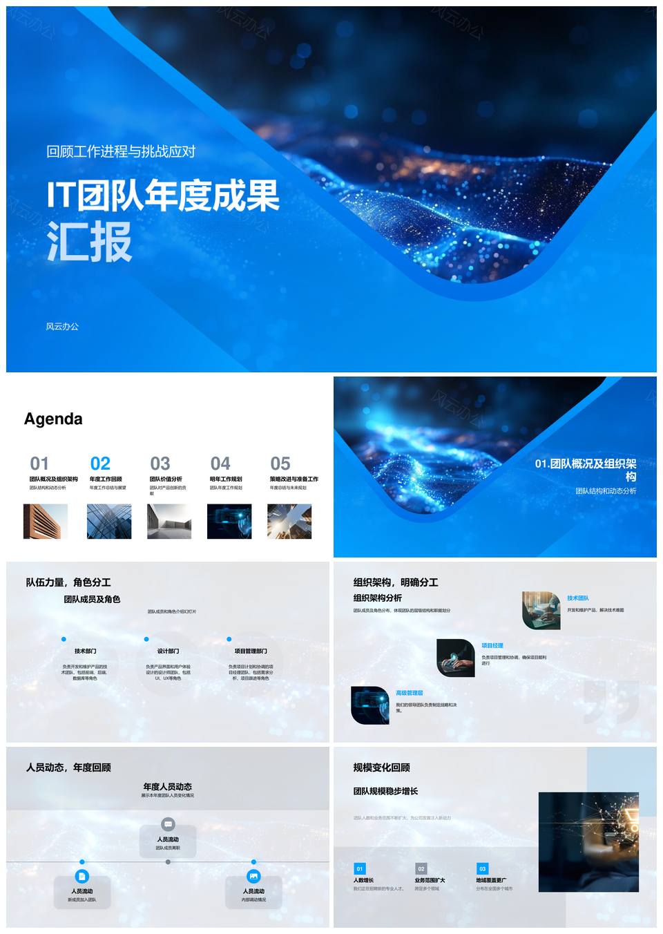 IT团队年度成果总结关键项目创新市场开拓战略支撑PPT模板