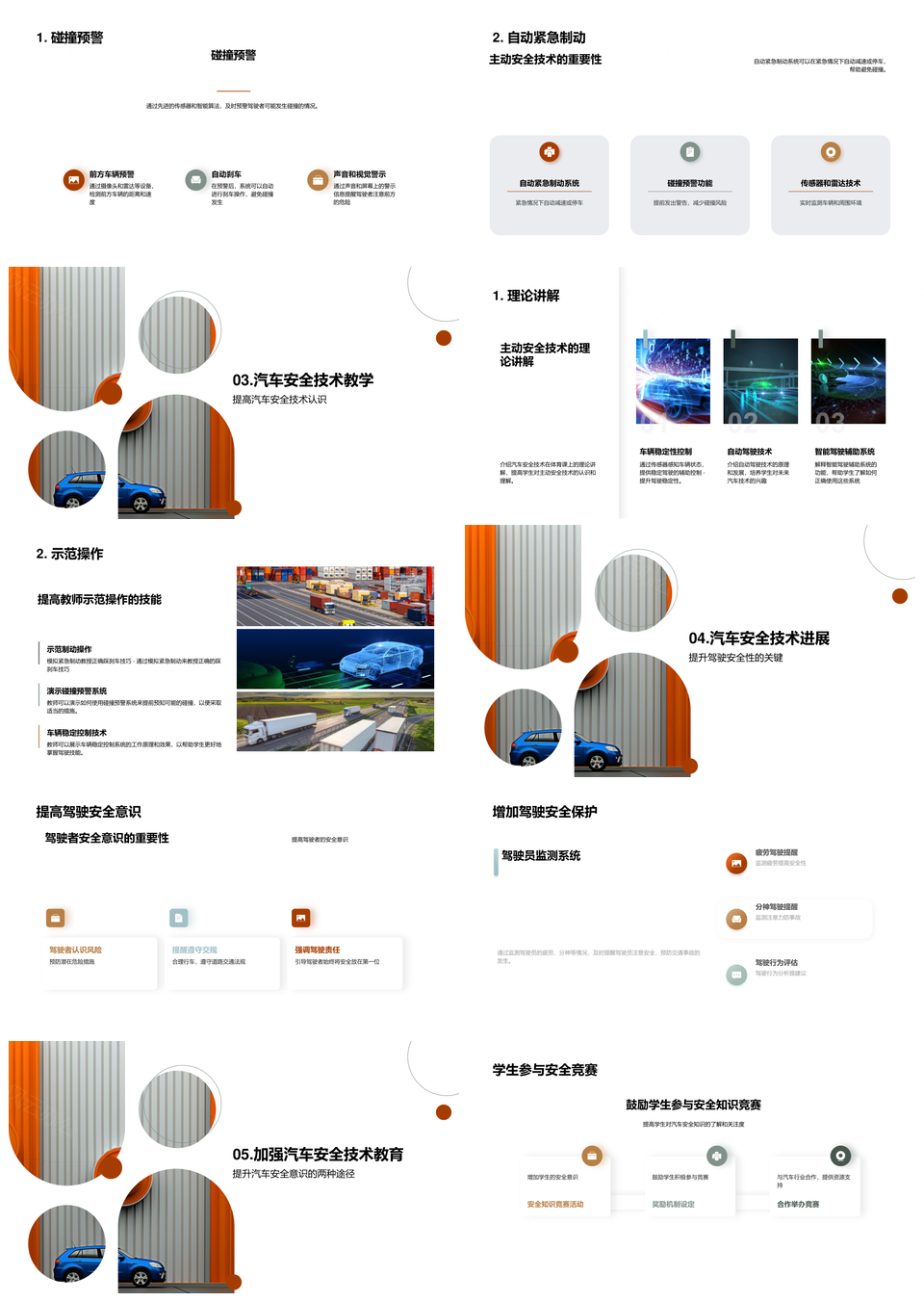 汽车被动主动安全技术进展提升驾驶安全PPT模板