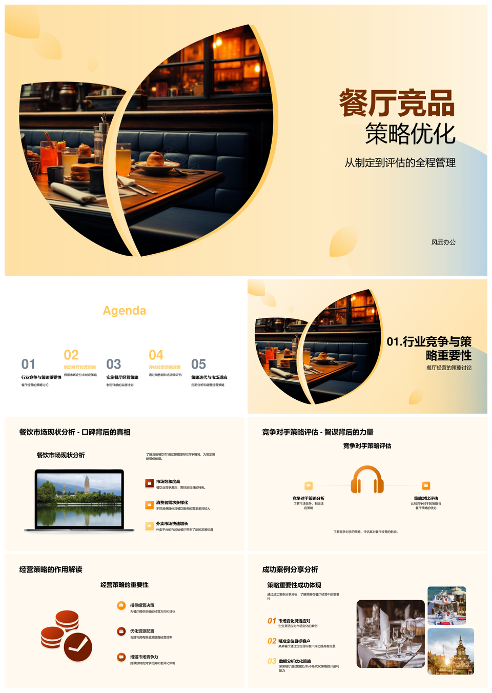 餐厅竞品策略优化经营市场定位产品目标客户PPT模板