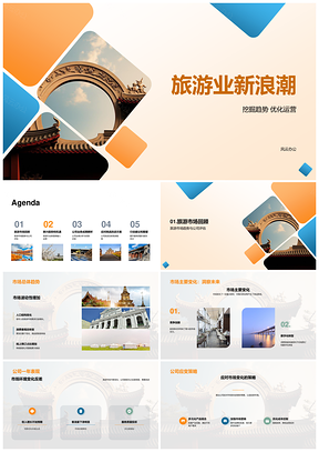 旅游业新浪潮趋势机遇公司评估古建优势PPT模板