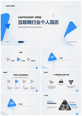 互联网产品项目开发经验个人简历流程未来展望PPT模板